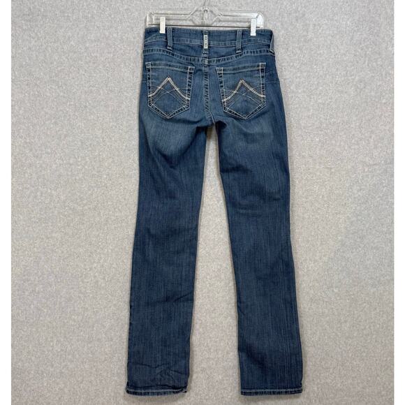 Ariat REAL Denim Mid Rise Straight Jeans Size 31L Western Workwear Yellowstone - Picture 1 of 16